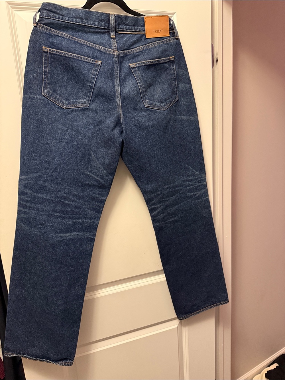 Moussy Women's Straight Leg Jeans in Dark Blue